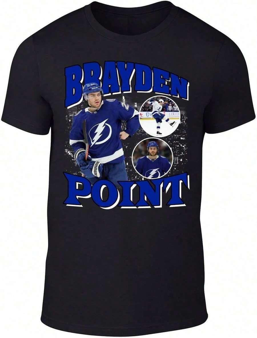 Local -69 Black Tampa Bay Brayden Point Bootleg Style Throwback Style T-Shirt Mens Adult - Black - View 1