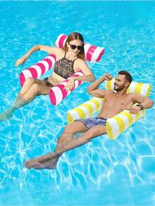 Schwimmender Poolstuhl & Lässig-Hängematte, dualer faltbarer aufblasbarer Poolstuhl mit Rückenlehne, geeignet für Spa, Strand und Party, tragbarer schwimmender Stuhl/Bett, ideal für Sommer-Außennutzung, Reisen und Urlaub, perfektes Geburtstagsgeschenk für Studenten - A - Übersicht 2