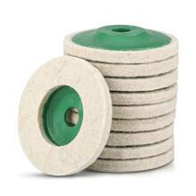 10Pcs 4 Inch Wool Polishing Wheel Set – Felt Buffer Pads & Compound For Marble Polishing - A - View 1
