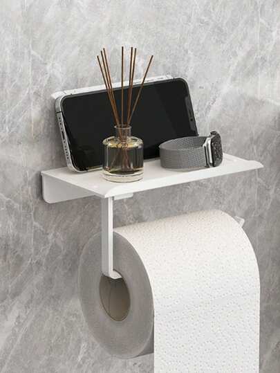 Porte-papier mouchoir, porte-rouleau de papier toilette, rangement mural pour rouleaux de papier, sans perçage nécessaire, convient pour la salle de bain, les toilettes et le meuble de toilette. Solide et durable, peut contenir des mouchoirs ou des rouleaux de papier toilette