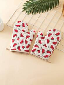 Một đôi găng tay nhà bếp kẻ sọc, hai mặt chần bông, họa tiết hình thoi, dày dặn, chịu nhiệt dùng để nấu nướng và làm bánh, dụng cụ nhà bếp, găng tay chịu nhiệt gia dụng, 2 chiếc. - Xem 7