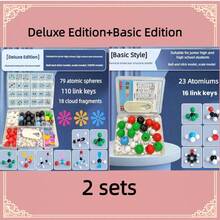 39/135/207 件套，另附一个小扳手。化学分子结构模型球棍比例模型，晶体和有机分子原子演示教学工具，实验器材。基础版/进阶版/豪华版。开学季必备。学习用品，助力学生提升成绩。 - 彩色 - 查看 11