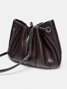 Túi xách đeo vai dáng xô xếp ly dây rút tối giản, kiểu dáng thường ngày, năm 2026, đa năng. - Nhiều màu - Xem 10