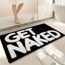 1pc Fun Bathroom Mat, Printed With Bold "" Text, Soft And Durable Flannel, Absorbent, Black And White Design - Suitable For Bathroom, Doorway, Indoor/Outdoor Use - Ideal For Bathroom, Living Room, Bedroom, Kitchen, Patio, And Laundry Room - 1 cái 40*60cm (15,7*23,6 inch) - Xem 7