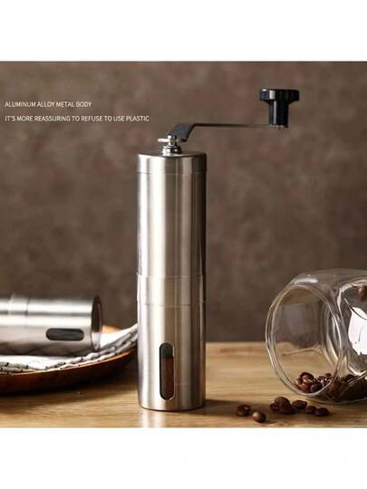 1 Piece Of Manual Coffee Grinder - Stainless Steel Manual Grinder, With Ceramic Rough Edge, Portable Design And Removable Handle, Suitable For Drip Coffee, Espresso, Pneumatic Brewer - Uncharged Kitchen Accessories, Kitchen Grinder