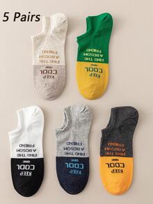 5 đôi tất nam cổ ngắn bằng chất liệu cotton pha, thoáng khí, nhẹ, in chữ, phù hợp cho mọi mùa. - Nhiều màu - Xem 7