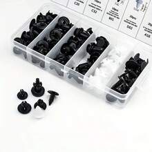 6-Size Fastener Clips - Durable PP Plastic Buckles For Secure Fastening, Compatible With 20-30 Car Fasteners, Easy Installation For Car Bodies & Trucks, Car Fastener Clips, Vehicle Maintenance, Transparent Storage, Reliable Construction - A - View 2