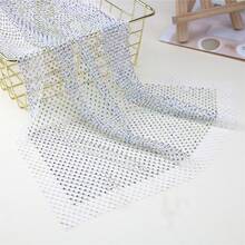 1pc Tulle Mesh Elastic Fabric With Luxury Rhinestones, 35x50cm, Suitable For Wedding Dress, Headscarf Decor - Multicolor - View 15
