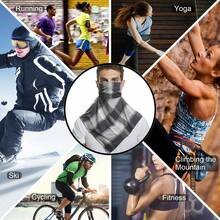 1pc Unisex Spring/Autumn Neck Gaiter Face Mask, Outdoor Cycling Balaclava Scarf, Multiple Patterns, Soft Texture, Elastic Breathable Fabric, Sun Protection, Dust-Proof, Windproof, Moisture-Wicking, Washable, Suitable For Outdoor Activities, Hiking, Fishing, Running, Cycling, Trekking In Spring And Autumn - Blue-gray Plaid - View 4