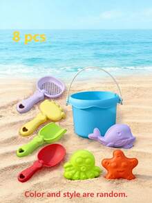Beach Toy Set, Including Shovel, Wagon And Bucket, Ideal For Children To Play On The Beach And In The Water, Perfect Gift For Children, Suitable For Birthday And Easter Gifts - Multicolor - View 2