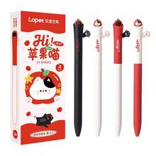4支可爱卡通动物伸缩式中性笔，可爱小狗小猫图案，ST笔尖，0.5mm黑色墨水，书写流畅，速干，可替换笔芯，趣味学习用品，儿童礼物 - 凝膠筆 - 查看 11