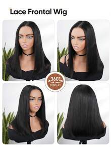 Jessie's Wig 无胶直发波波头假发 7x5 蕾丝前假发 真人发丝 预先拔毛 隐形结 3S 预剪裁 即戴波波头假发 180% 密度 8-14 英寸 - SNatural - 查看 5