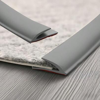 شريط انتقال السجاد 59.06 بوصة/118.11 بوصة، حافة سجاد ناعمة مناسبة للبلاط أو أرضية خشبية صلبة، حماية حافة السجاد الزخرفية ذاتية اللصق باللون الأسود والأبيض والرمادي