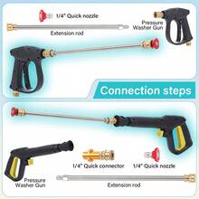 High Pressure Washer Spray Gun Extension Nozzle 4000PSI Spray Gun Car Wash Accessories Extension Gun Strap 1/4 Quick Connect - Extension Gun - View 5
