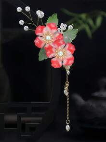 1个复古春夏粉色樱花流苏发夹，不褪色，长10厘米，时尚发饰，优雅时尚发爪，适合女性和女孩，日常装饰发髻、马尾辫、侧刘海，头部配饰，情人节配饰，女士发饰，发夹 - 彩色 - 查看 11