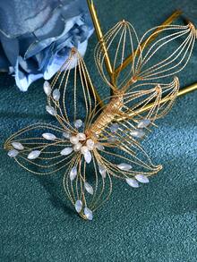 1pc Elegant Bridal Hair Comb, Women Hair Accessory For Wedding, Party, Photography, Celebration - Multicolor - View 6