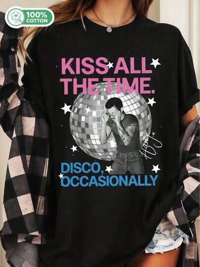 Harry Style Kiss All The Time New Album Vintage Shirt, HS4 Graphic Tee, Retro Music Tour Style T-Shirt, Unisex Fan Gift