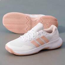 Adidas Giày thể thao nữ thoáng khí, nhẹ, giảm sốc, giày tennis buộc dây - Trắng Hồng - Xem 6