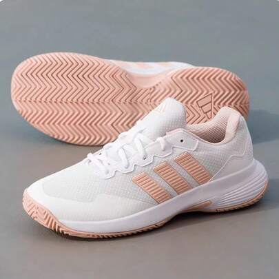 Adidas Giày thể thao nữ thoáng khí, nhẹ, giảm sốc, giày tennis buộc dây