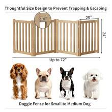 Thickened Solid Wooden Independent Dog Door For Pet Fence, No Assembled Pet Door Indoors, 24 "High X 108" W Ultra Wide Foldable Puppy Barrier Fence, Stairway Pet Isolation Fence - màu đen - Xem 8