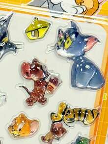 TOM AND JERRY. ملصقات يدوية إبداعية، ملصقات زخرفية كرتونية جميلة لأغطية الهواتف، أكواب المياه، مكافآت رياض الأطفال - متعدد الألوان - مشاهدة 3