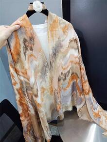 1pc Versatile Scarf, Women's Warm Shawl Wrap Scarf For Spring, Autumn And Winter,Beach,Holiday - Beige - View 2