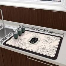 French Romantic Heat Insulation Pad, Kitchen Countertop Draining Mat, Quick Dry, Waterproof, Non-Slip, Easy To Clean For Coffee Machine - Mustard Yellow - View 14