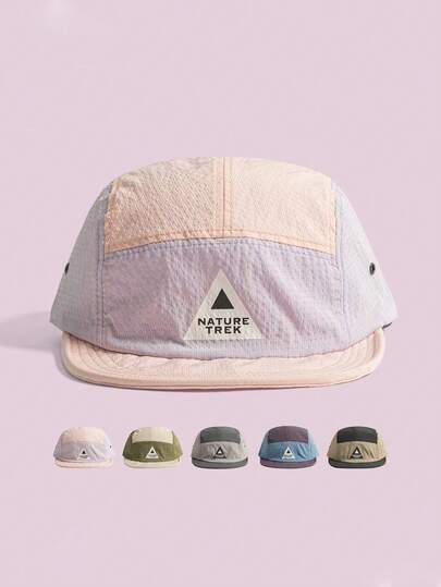 Korean Style 5-Panel Colorblock Quick-Dry Baseball Cap, Outdoor Lightweight Sun Hat,Summer,Beach,Holiday,Travel
