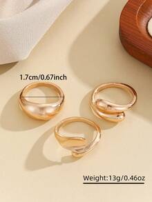 10pcs Set Minimalist Criss-Cross Rhinestone Rings, Unique Design Fashionable Versatile Rings For Women - 3-piece Set - View 5