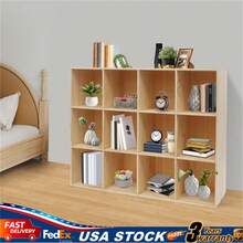 gladney Log Color 12-Compartment 3-Tier Solid Wood Bookcase 47.2x11.8x35.4in Open Shelf Storage Organizer For Living Room Office Dorm With Anti-Collision Corners And 100kg Load Capacity - Brown - View 1
