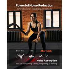 Puzzle Exercise Mat, 6 PCS Fitness Equipment Mats, 24 X 24 X 0.56 In, High-Density EVA Foam Mats Set, Interlocking Rubber Soft Tiles, Protective Floor Padding With Gray Dots For Home Gym Office - Nền đen với các chấm xám, kích thước 0,56 inch, 6 chiếc. - Xem 4