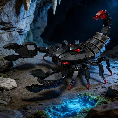 533pcs Insect Theme Building Blocks Set, DIY Creative Assembly Decoration, Exquisite Workmanship With Multiple Styles Including Centipede, Scorpion, Spider And Trilobite, Suitable For Insect Lovers And Beginners, Colorful, Desktop Decor & Ideal Birthday Gift