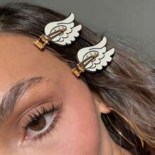 1pc Cute Wing Shaped Hair Clip, Painless Hair Clip, Dopamine Makeup Clip, Side Bangs Clip, Hair Accessory, Claw Clips, Accessories For Women - Multicolor - View 4