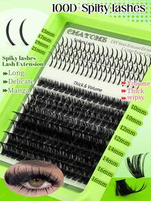 208pcs Self-Made Spiky False Eyelashes, Spiky Eyelashes And Thick Curly False Eyelashes, Cute Fairy Comfortable Lightweight Cartoon Style False Eyelashes, Reusable Individual Cluster False Eyelashes, Suitable For Y2K Butterfly Makeup - C/D MIX - View 4