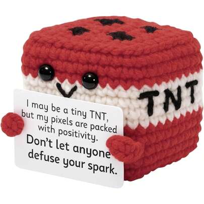 这款爆炸造型的钩针玩偶传递着真挚的鼓励，钩针玩偶能让我或我关心的人感到快乐。它不仅是送给自己的礼物，也是送给朋友或家人的独特礼物。