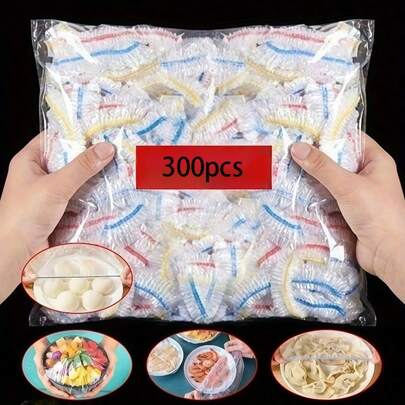 300pcs Large Transparent Food Wrap Film - Suitable For Kitchen, Refrigerator, Picnic, Leftovers, Vegetables, Meat And Desserts, Provides Hygienic Sealing To Extend Freshness