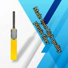 Bate de críquet de fibra de plástico para niños  y resistente para uso en interiores y exteriores - Amarillo - Ver 3