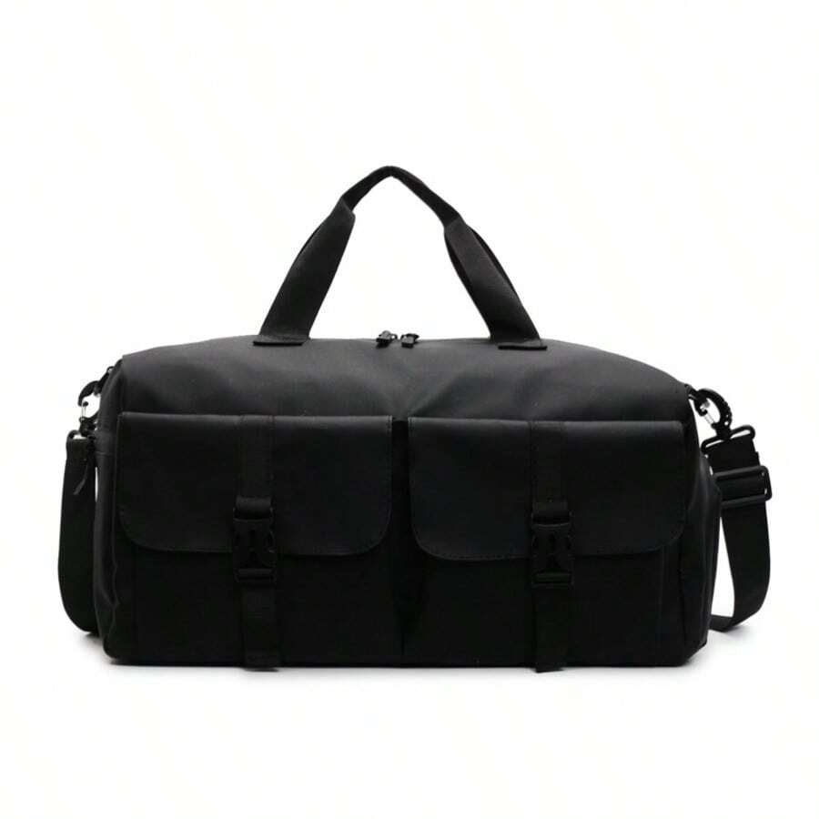 Large Capacity Travel Duffel Bag With Shoe Compartment, Dry Wet Separation, Waterproof Weekender Bag For Women And Men - màu đen - Xem 1