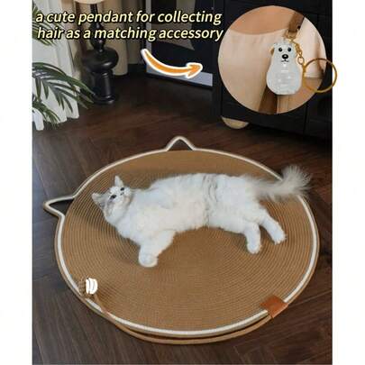 1件套猫抓板和球组合，带猫毛收集器的自娱自乐睡垫，可水洗防抓猫玩具