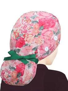 Fluffy Surgical Cap, Work Cap, Nurse Cap With Button And Sweatband, Adjustable Drawstring, Unisex, Valentine's Day Gift - Multicolor - View 8