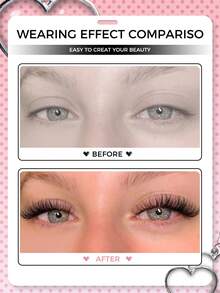 7 Pairs Natural Look Cat Eye Lashes Fluffy Thick False Eyelashes Tail Elongated Wispy Eyelashes Classic Manga Wet-Look Lashes Transparent Lash Band, Criss-Cross Soft Dramatic 3D Faux Mink Lashes, Suitable For Travel, Party, Photo-Ready Natural Makeup Lash Extension - Black - View 4