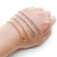 20/50 piezas Extensores de cadena para hacer joyas, colas de extensión plateadas y doradas con broches de langosta para collares, pulseras, tobillos, llaveros - Desmontables - Multicolor - Ver 3