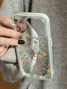 Ốp điện thoại mềm chống sốc 2 trong 1 in họa tiết hoa màu xanh lá cây, tương thích với Apple 17/17Pro/17ProMax/16/16Pro/16ProMax/15/15Pro/15ProMax/14/13/12/11 - Xanh lá cây 3 - Xem 2