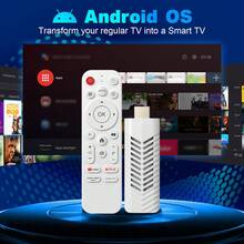 VELEC Android 14.0 TV Stick ATV 四核 WiFi 6 2.4G/5.8GHz 藍牙 5.0 4K HD 串流設備，兼容電視與投影機，Android ATV 即插即用智慧電視棒 - 白色 - 查看 1