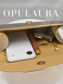 OpulAura Retro Solid Color Clutch Bag, Versatile Compact Purse, Fashionable PU Leather Handbag For Women, Suitable For Weddings, Parties, Galas, Dinners And Other Occasions - Gold - View 6