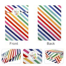 20个彩虹条纹纸质糖果袋，牛皮纸礼品袋带贴纸，适合婴儿派对、婚礼、情人节等场合。 - 彩色 - 查看 5