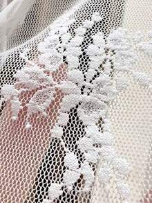 Delicate Vine Velvet Flower Lace Ruffle Trim Long Sleeve Cardigan, Women Short Mesh Sun Protection Shawl, Summer Gentle Style Sun Protection Jacket White - White - View 4