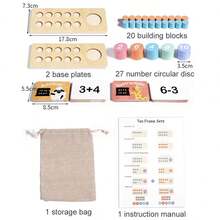 Kids Math Arithmetic Wooden Digital Decomposition Arithmetic Montessori Games Baby Early Learning Education Toys,Wooden Toys(Suitable For Ages 3+) - Multicolor - View 9