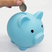 Heo đất tiết kiệm bằng cao su mềm không vỡ, bền, chống rơi, hình động vật hoạt hình dễ thương, giúp thanh thiếu niên học thói quen tiết kiệm tiền, quà tặng lý tưởng cho sinh nhật, lễ hội, quà tặng tựu trường. - Nhiều màu - Xem 3
