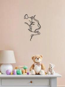 1 pièce Ornement intérieur décoratif abstrait minimaliste en métal en forme de chat - Décoration de chambre, Art mural pour amateurs de chats - Multicolore - Voir 8